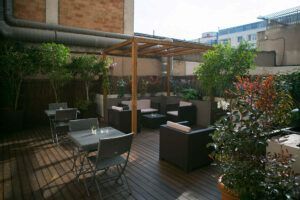 terrasse extérieure Blanc Guest House Barcelona