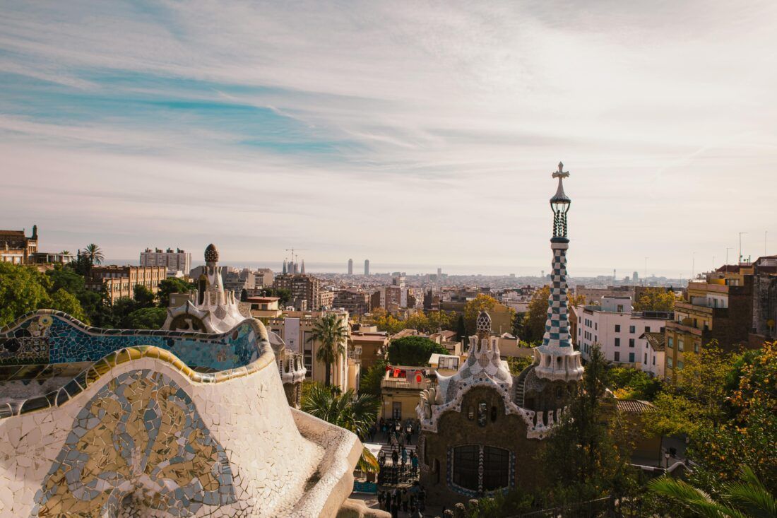 Vista de la ciudad de Barcelona cerca de Blan Guesthouse